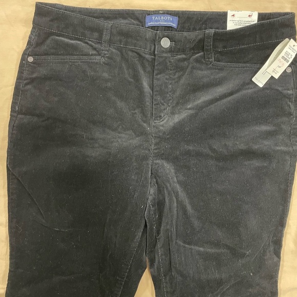 TALBOTS Black Simply Flattering 5-Pocket Corduroy Pants Size 14P NWT - Picture 4 of 7